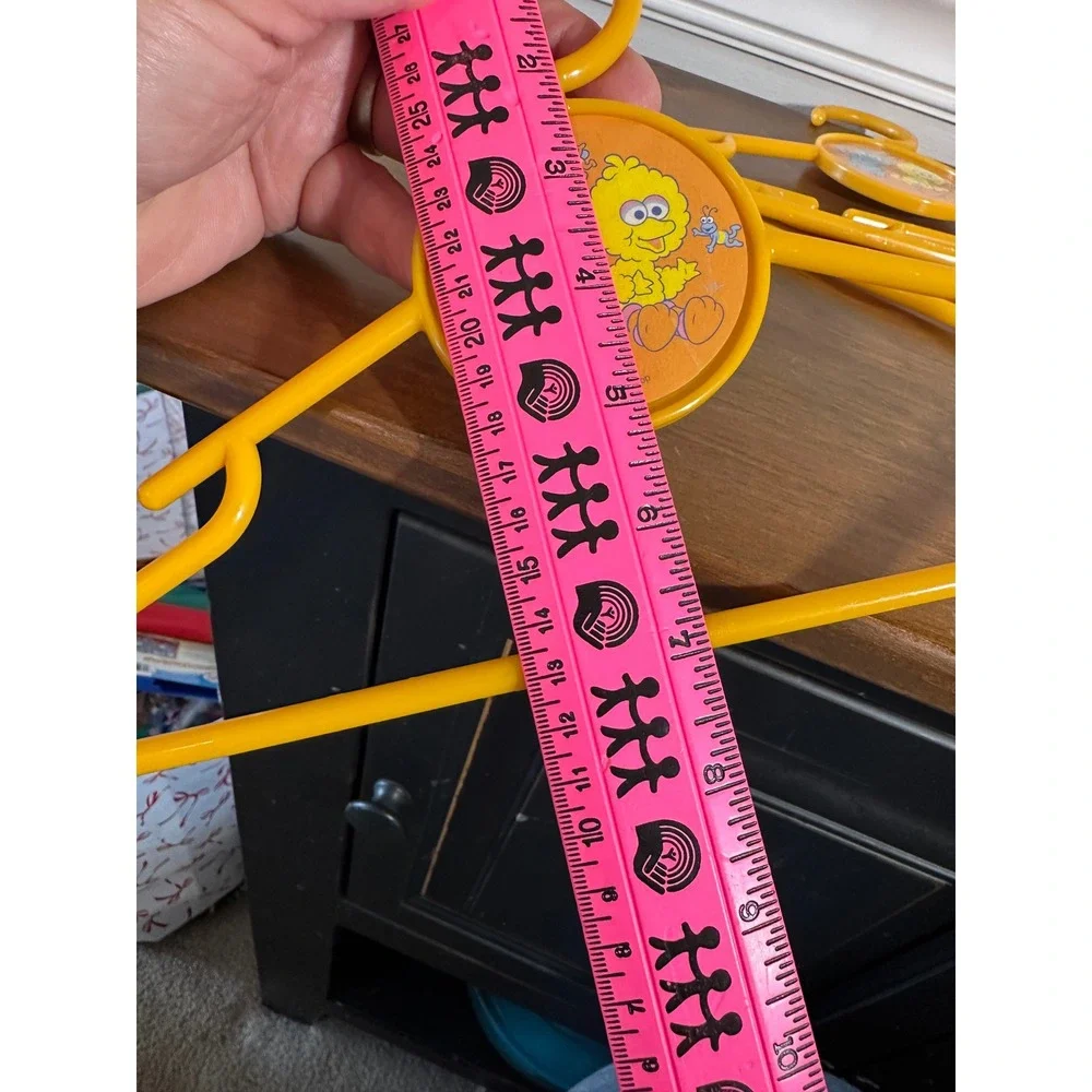 Vintage Sesame Street Big Bird Grover Yellow Plastic Kids Hangers 3 Pack 2005